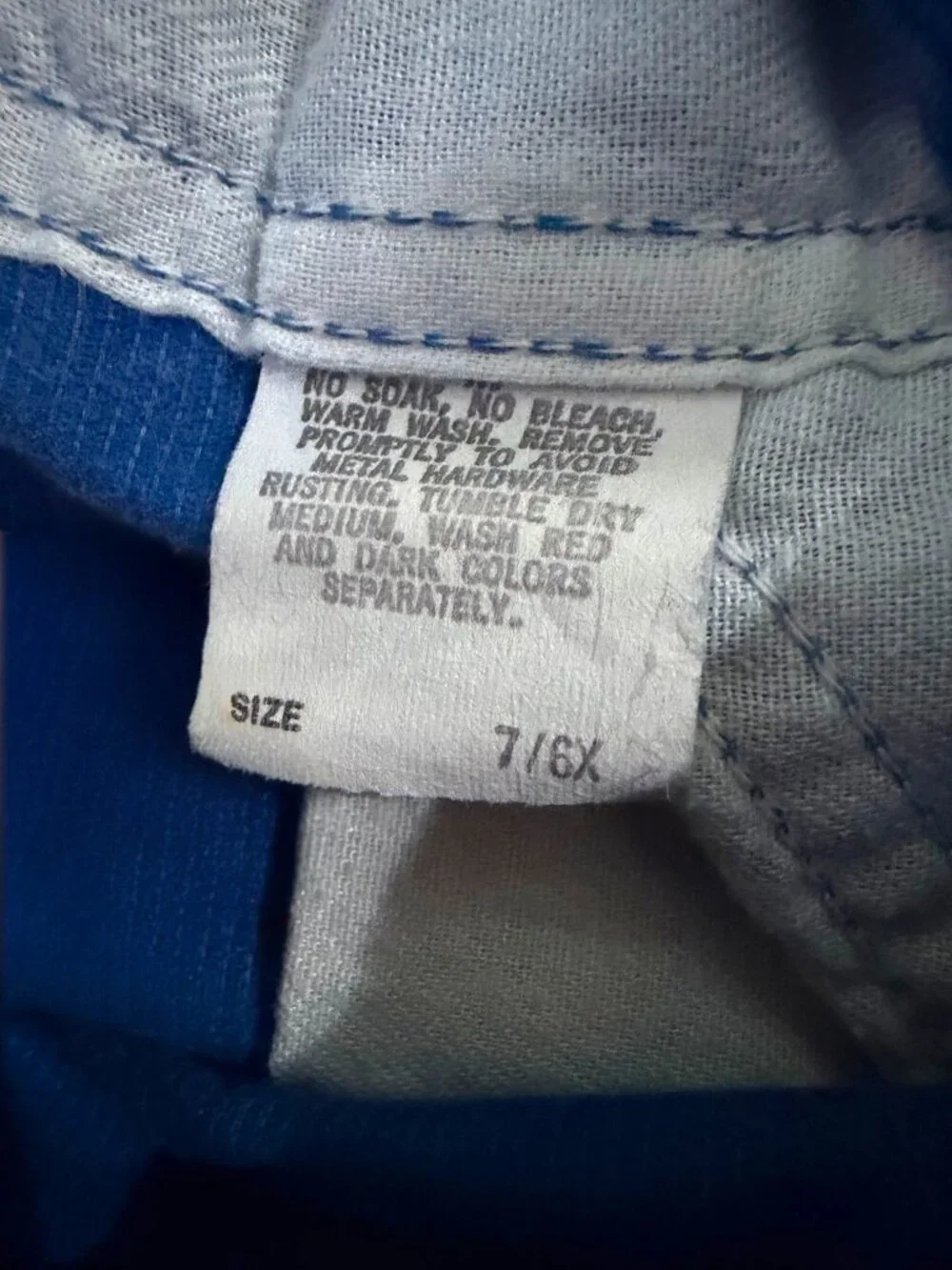 Vintage 90s OshKosh B’Gosh Vestbak Blue Corduroy Bib Overalls Kids Size 7/6X USA